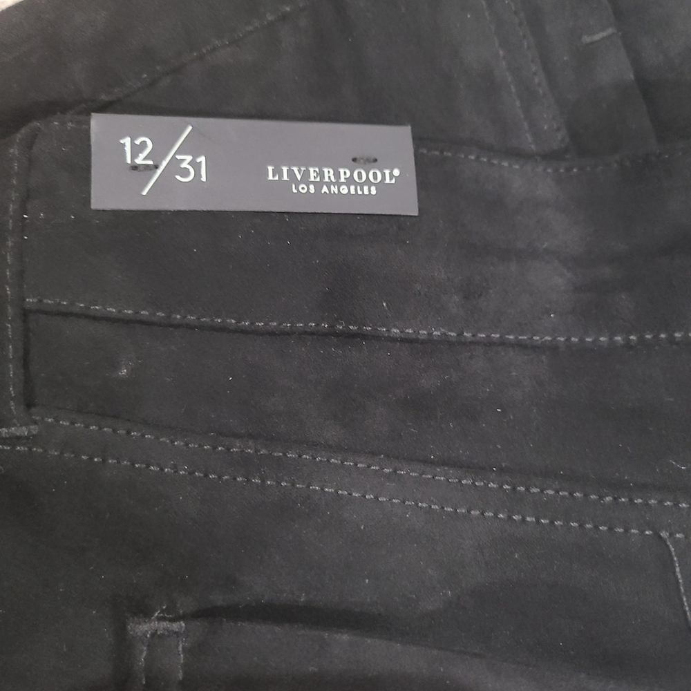 NEW Liverpool Los Angeles Abby High Rise Ankle Skinny Black Suede Pants Sz 12/31 - Picture 6 of 8